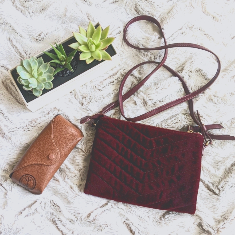 Faux Velvet Crossbody